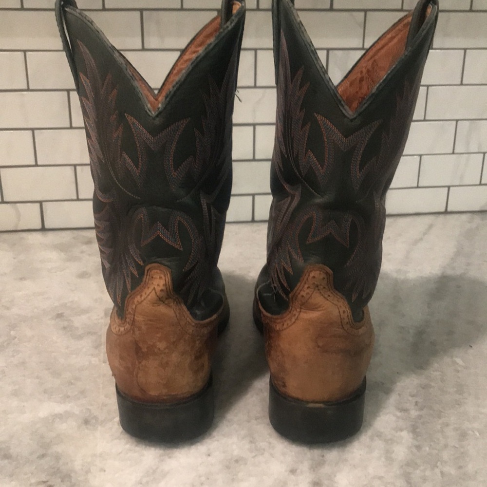 Ariat Western Boots Mens 12 Brown Black Embroidered Style 34928 Cowboy Rodeo - Picture 3 of 13